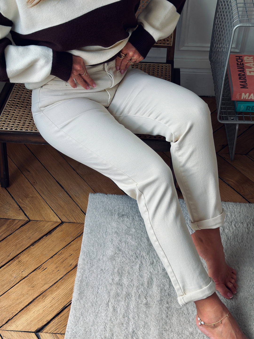 Jean mom écru 6035
