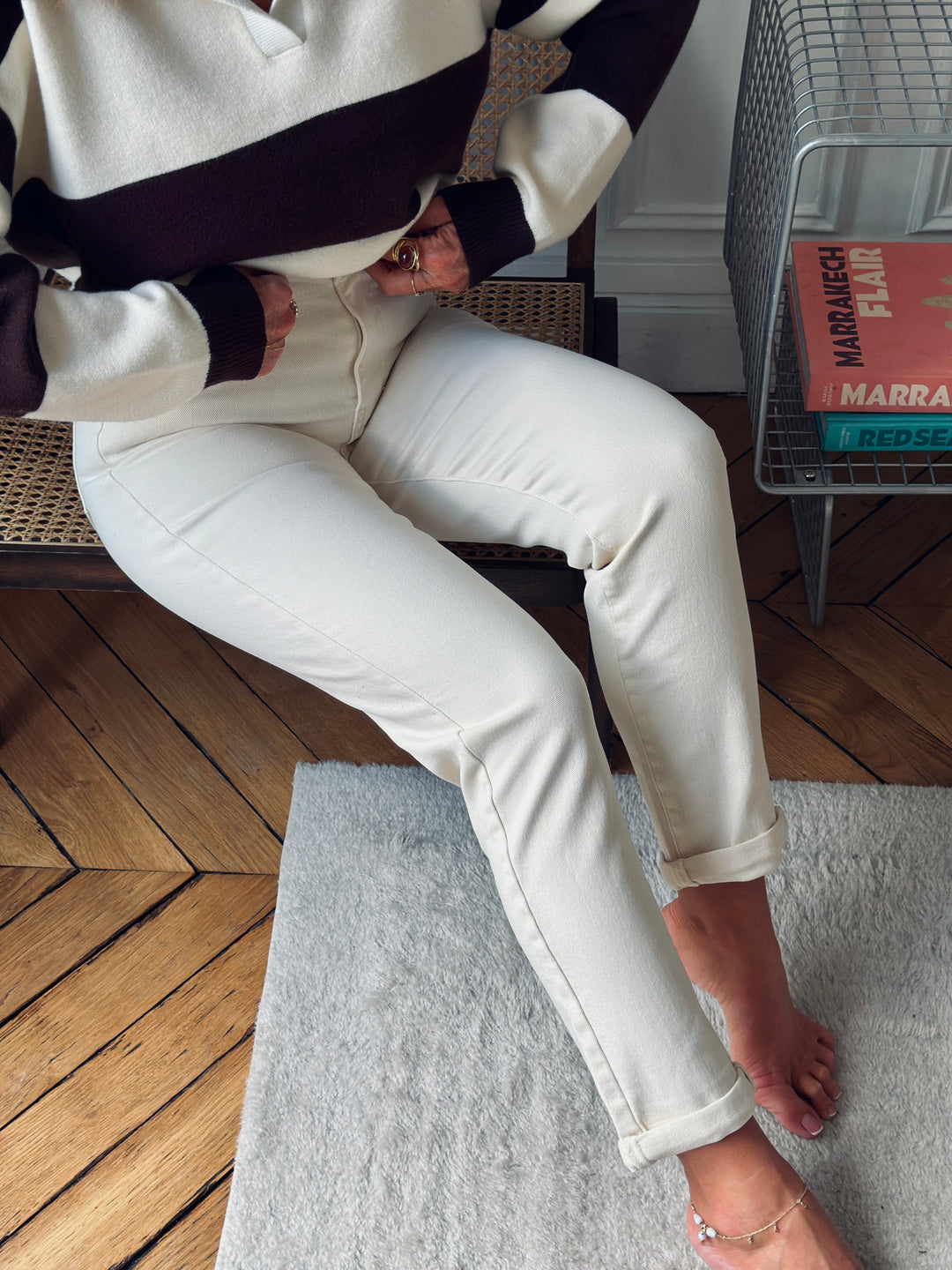 Jean mom écru 6035