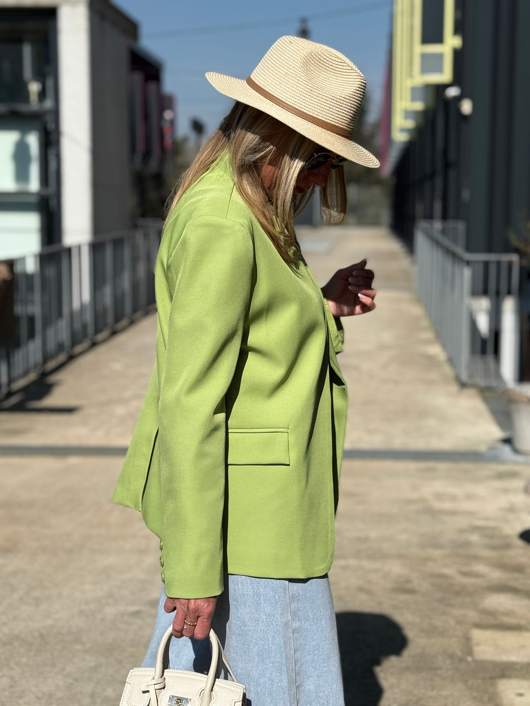Blazer croisé Uni Vert Marliyn – RQUEEN Paris