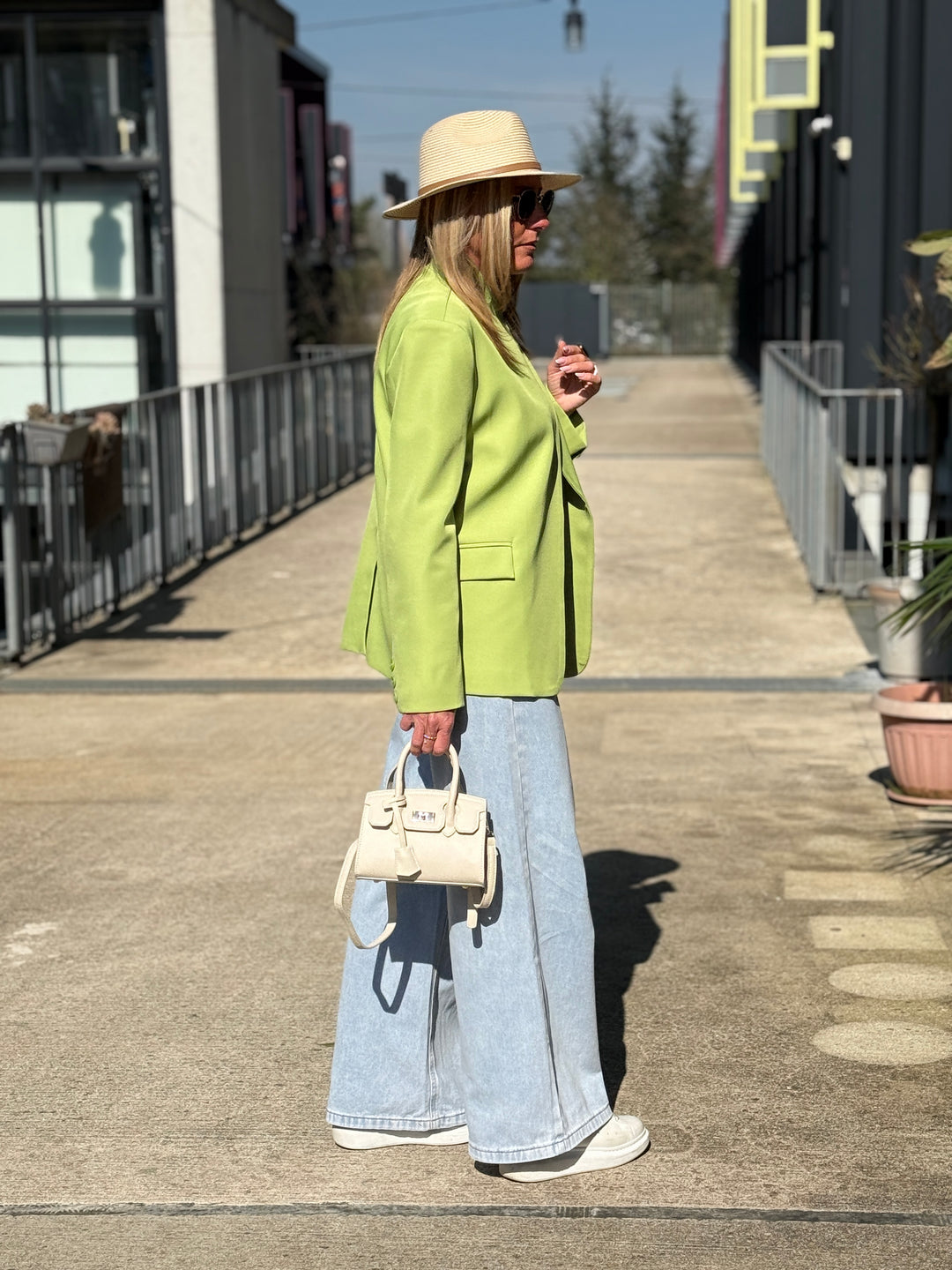 Blazer croisé Uni Vert Marliyn – RQUEEN Paris