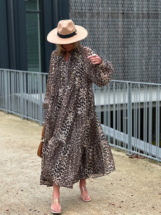 Robe volant léopard /R7718