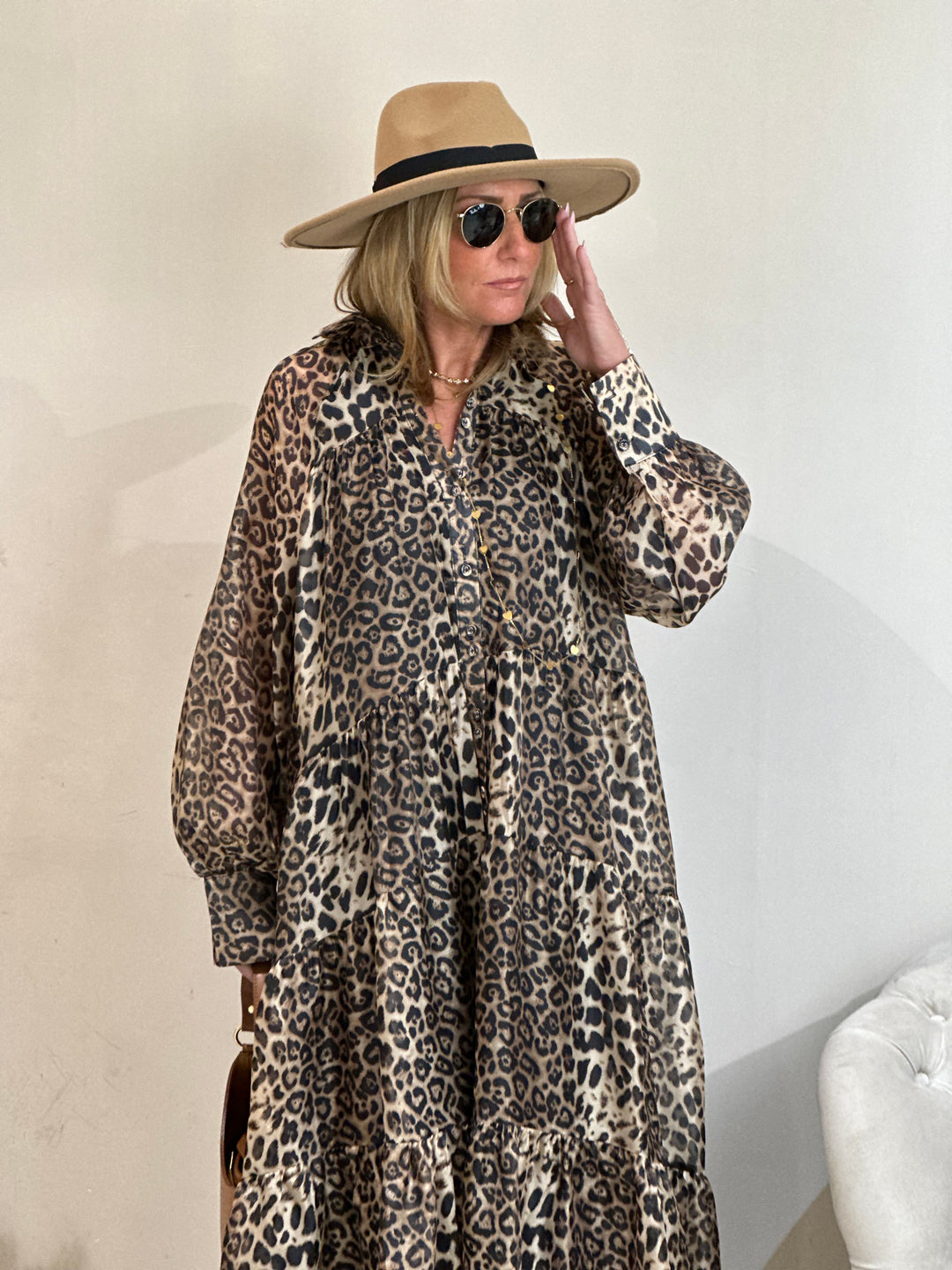 Robe volant léopard /R7718