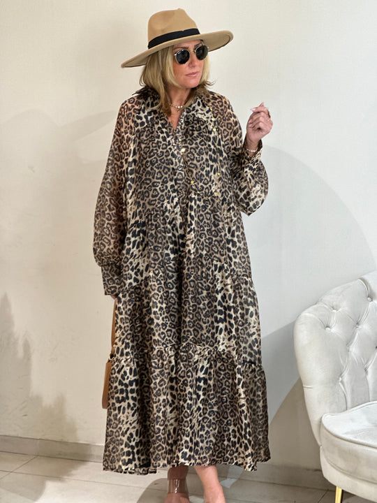 Robe volant léopard /R7718