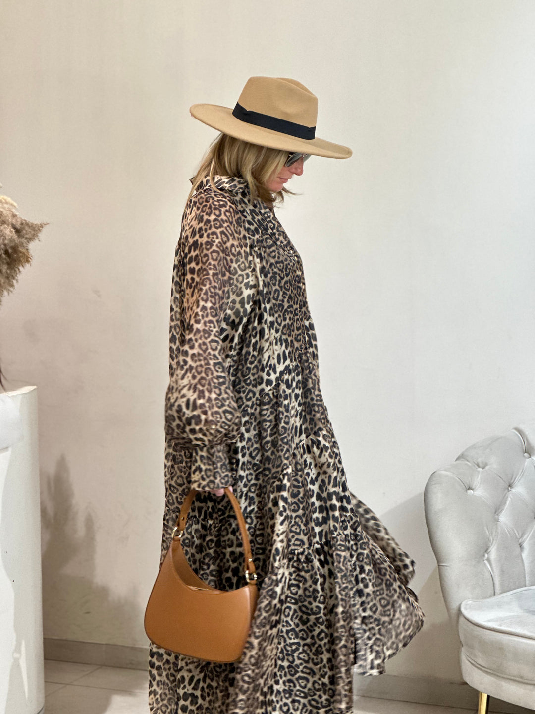 Robe volant léopard /R7718