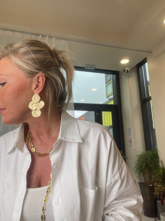 Boucles d’oreille écailles dorés