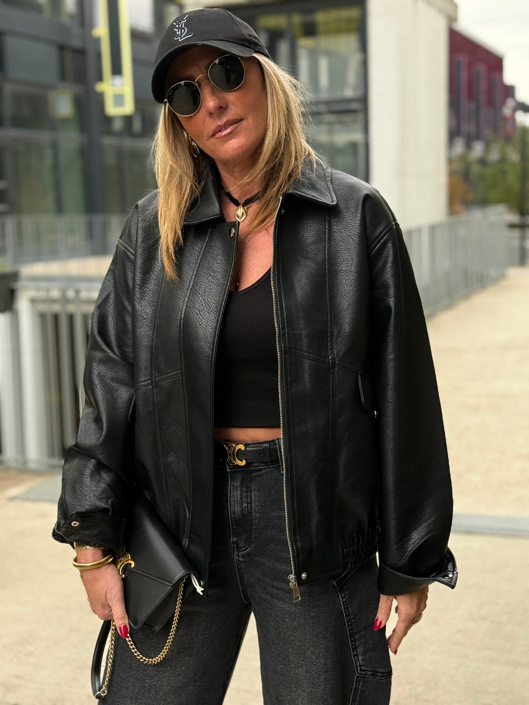 Veste similicuir Noir 2191