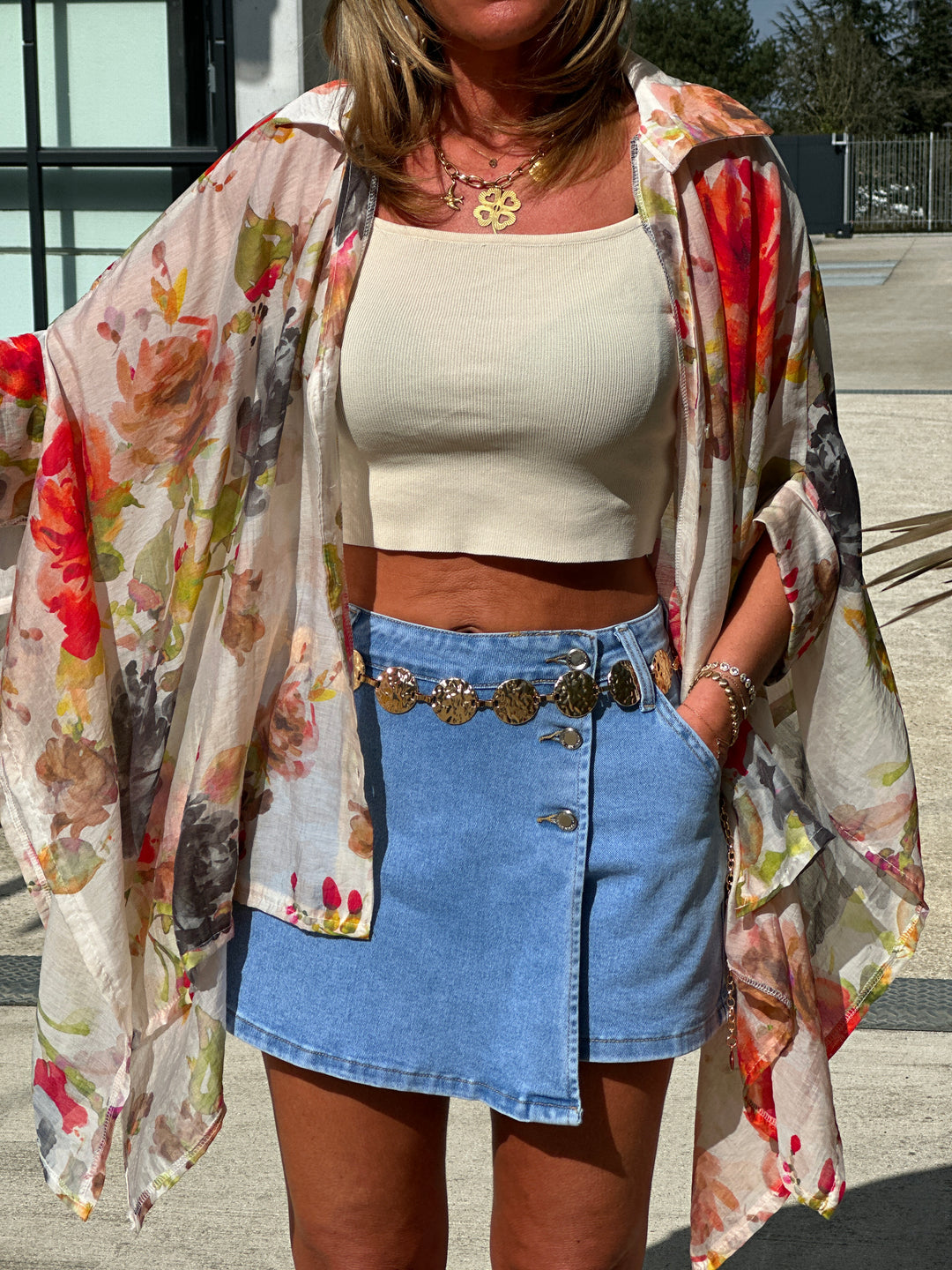Jupe short bleu jean 598