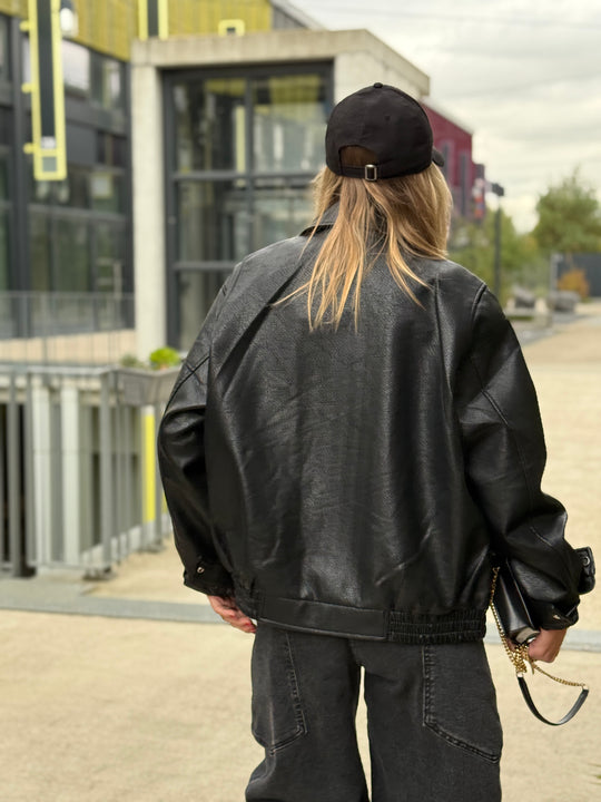 Veste similicuir Noir 2191