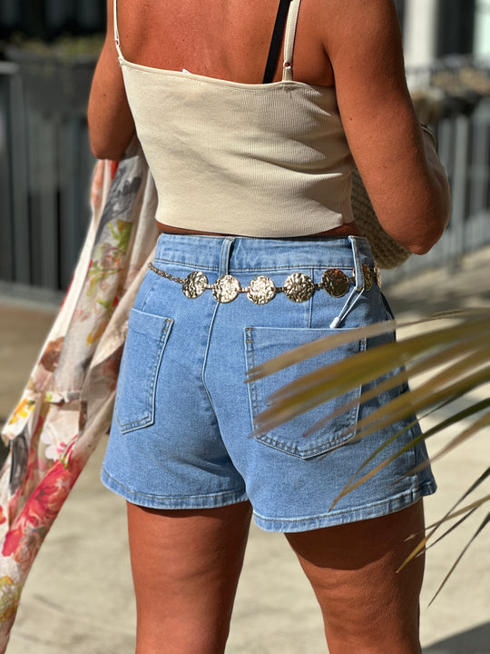 Jupe short bleu jean 598