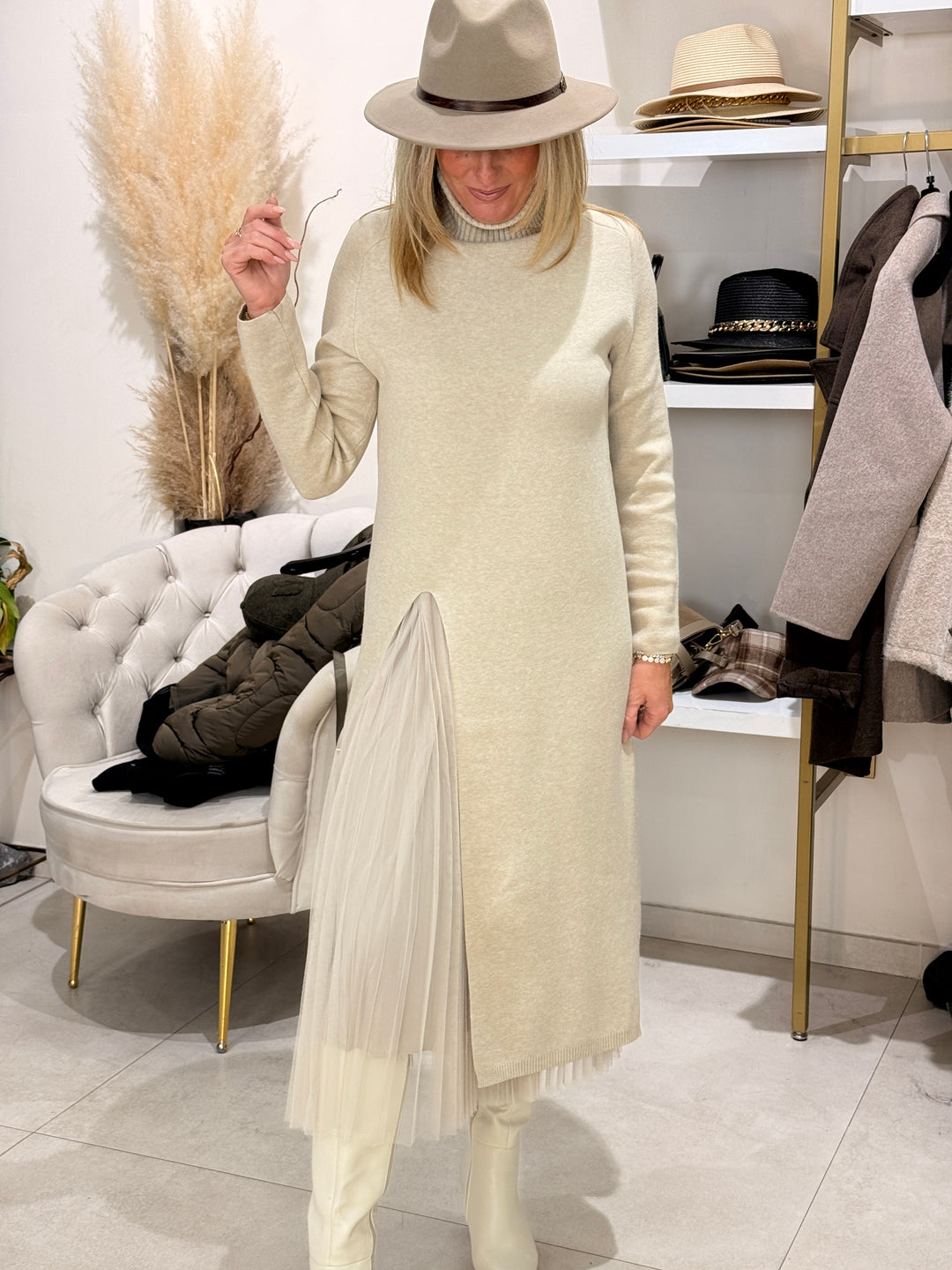 Pull Robe fente coté voile 2315