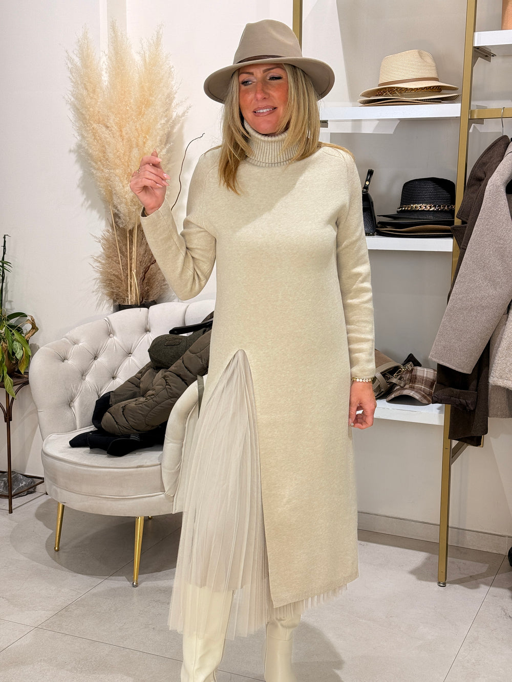 Pull Robe fente coté voile 2315