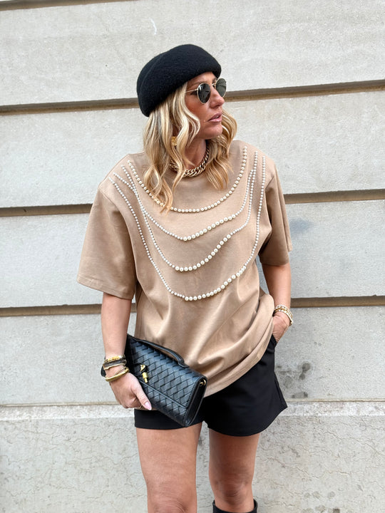 T-shirt perles Camel Claire  H15371