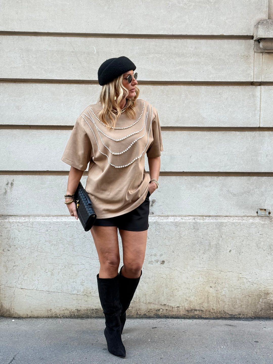 T-shirt perles Camel Claire  H15371