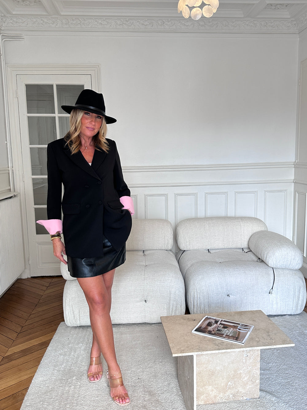 Jupe similicuir noir 11160