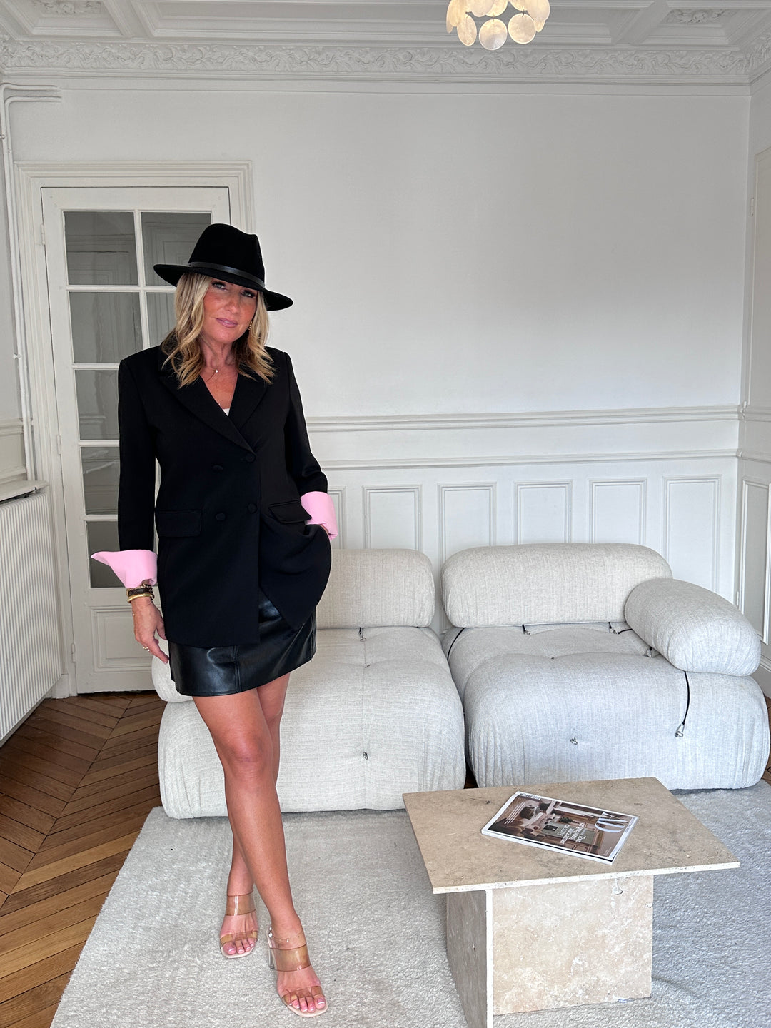 Jupe similicuir noir 11160