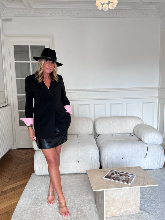 Jupe similicuir noir 11160
