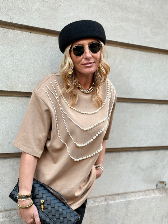 T-shirt perles Camel Claire  H15371