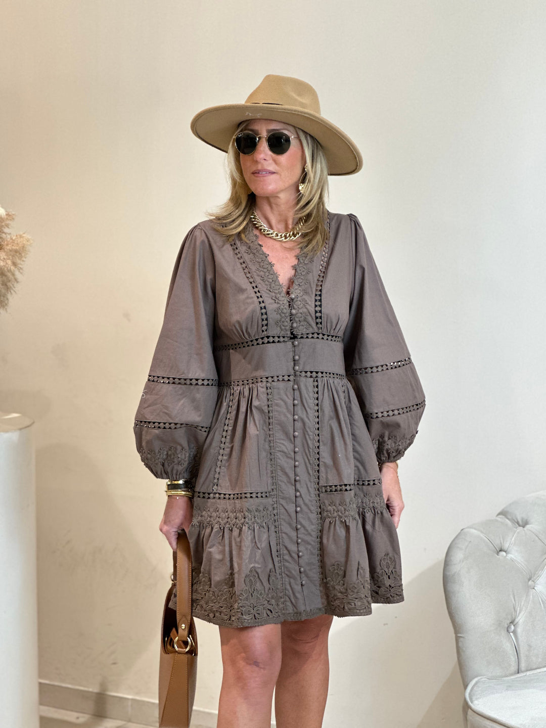 Robe mi longue Pearl Choco