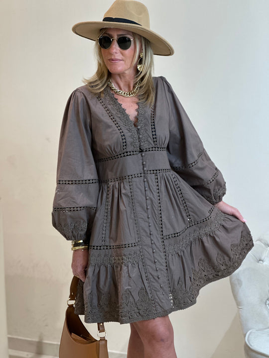 Robe mi longue Pearl Choco