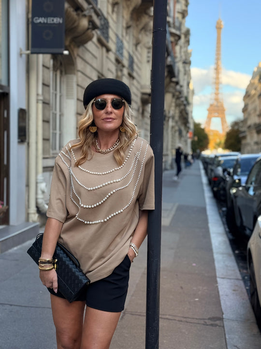 T-shirt perles Camel Claire  H15371