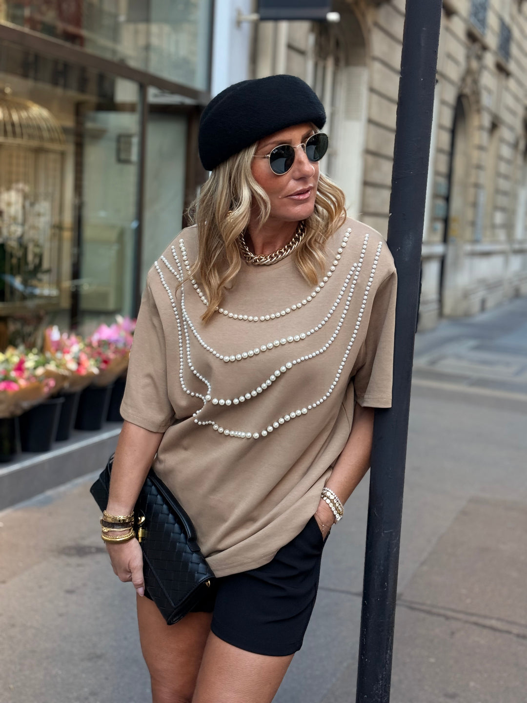 T-shirt perles Camel Claire  H15371