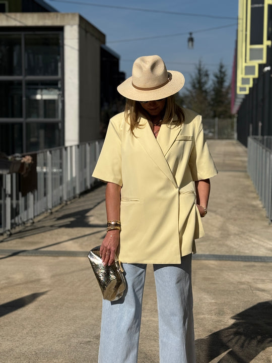 Blazer manches courtes JAUNE 8057