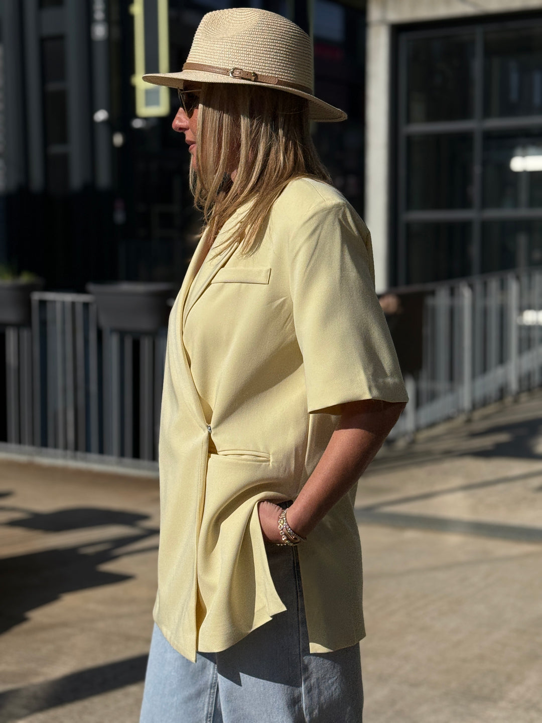Blazer manches courtes JAUNE 8057