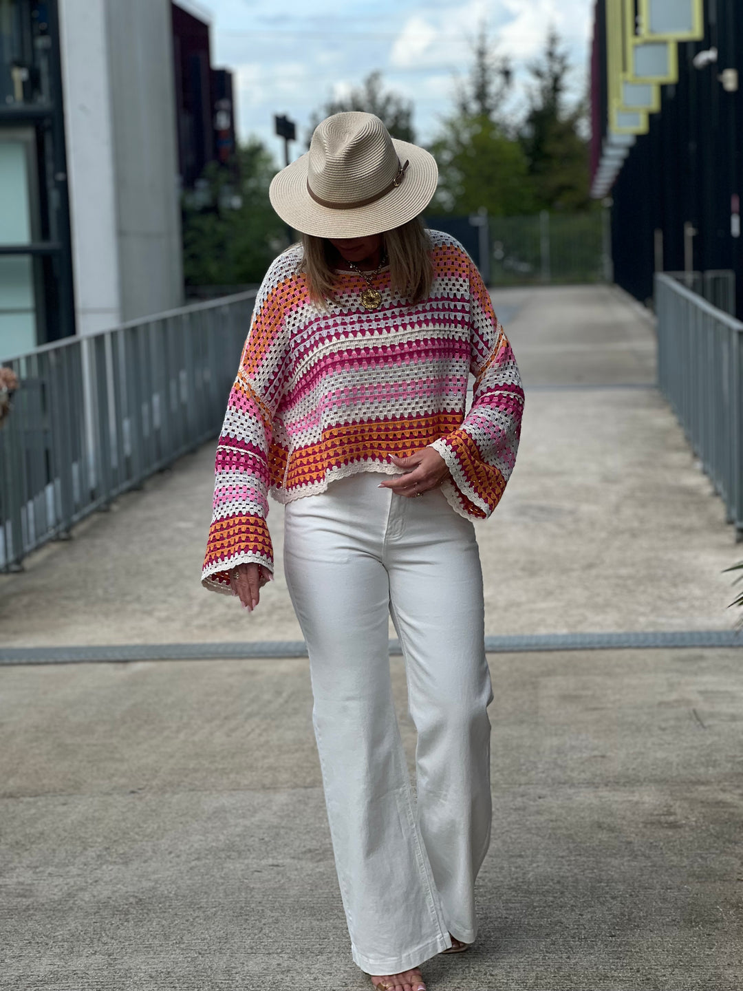Jean wide flare Blanc JP9129