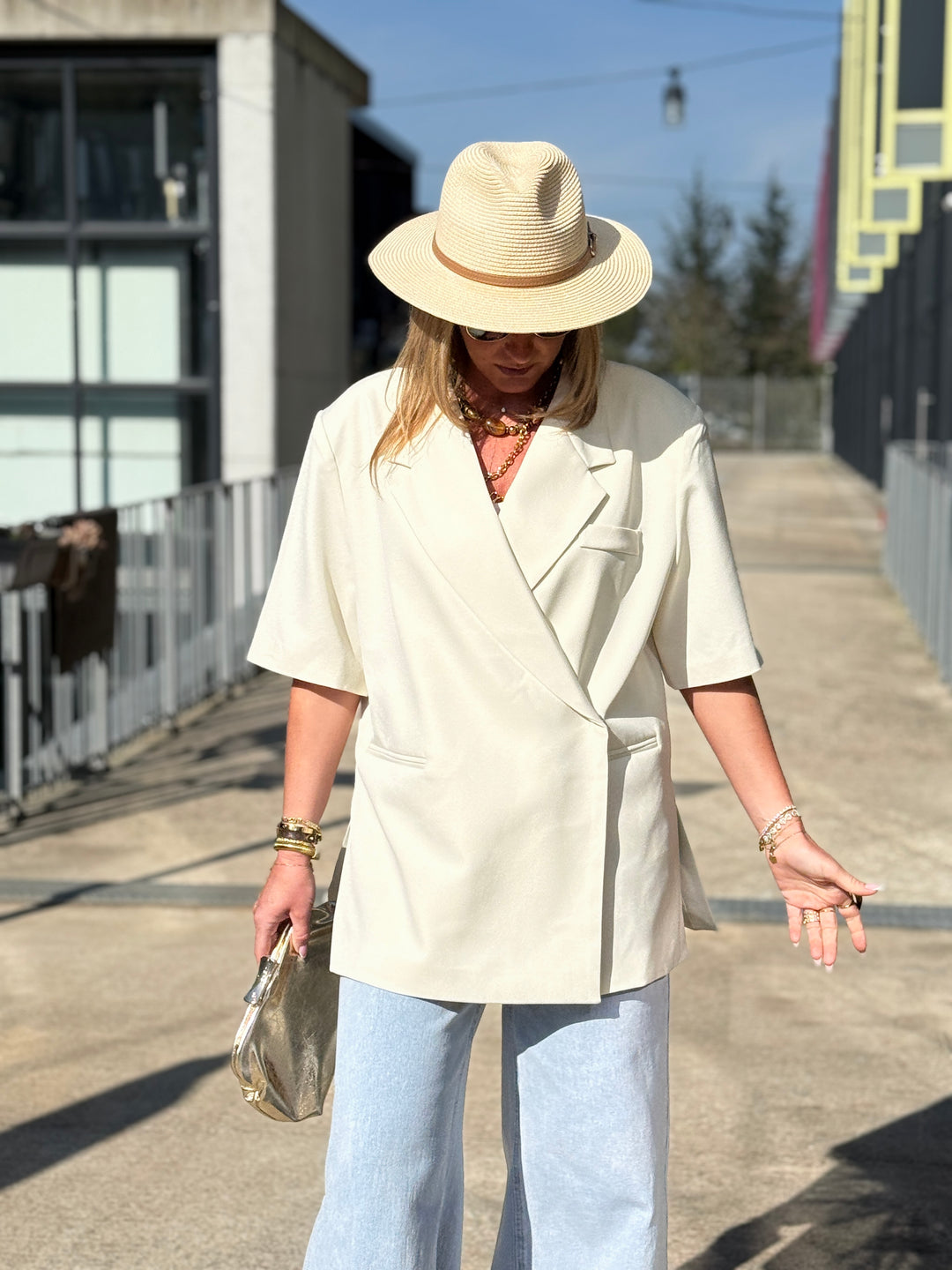 Blazer manches courtes 25222 Ecru
