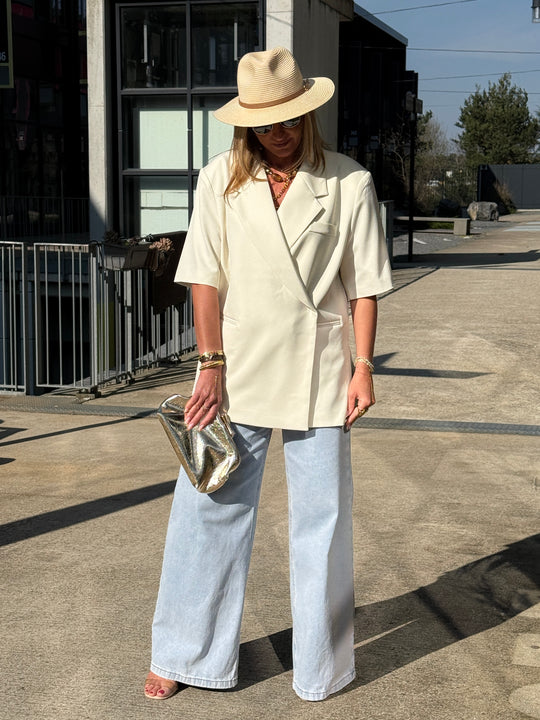 Blazer manches courtes 25222 Ecru