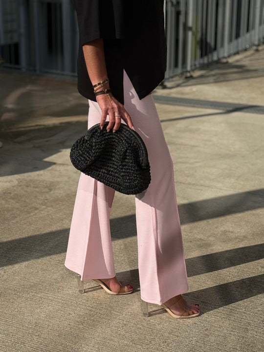 Pantalon flare rose 8026