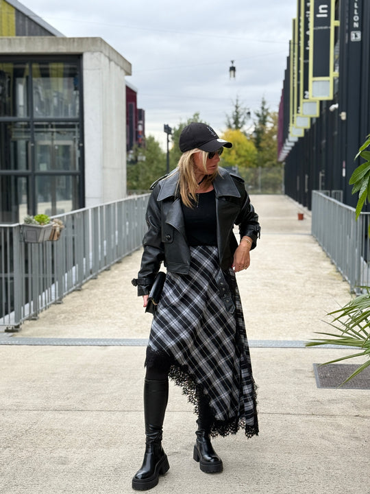 Veste similicuir courte Noir 5637