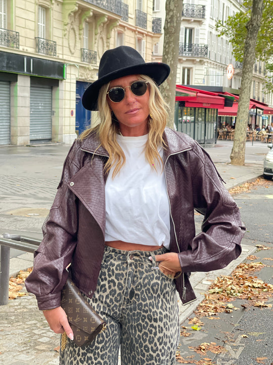 Veste similicuir matelassé 16185 Bordeaux