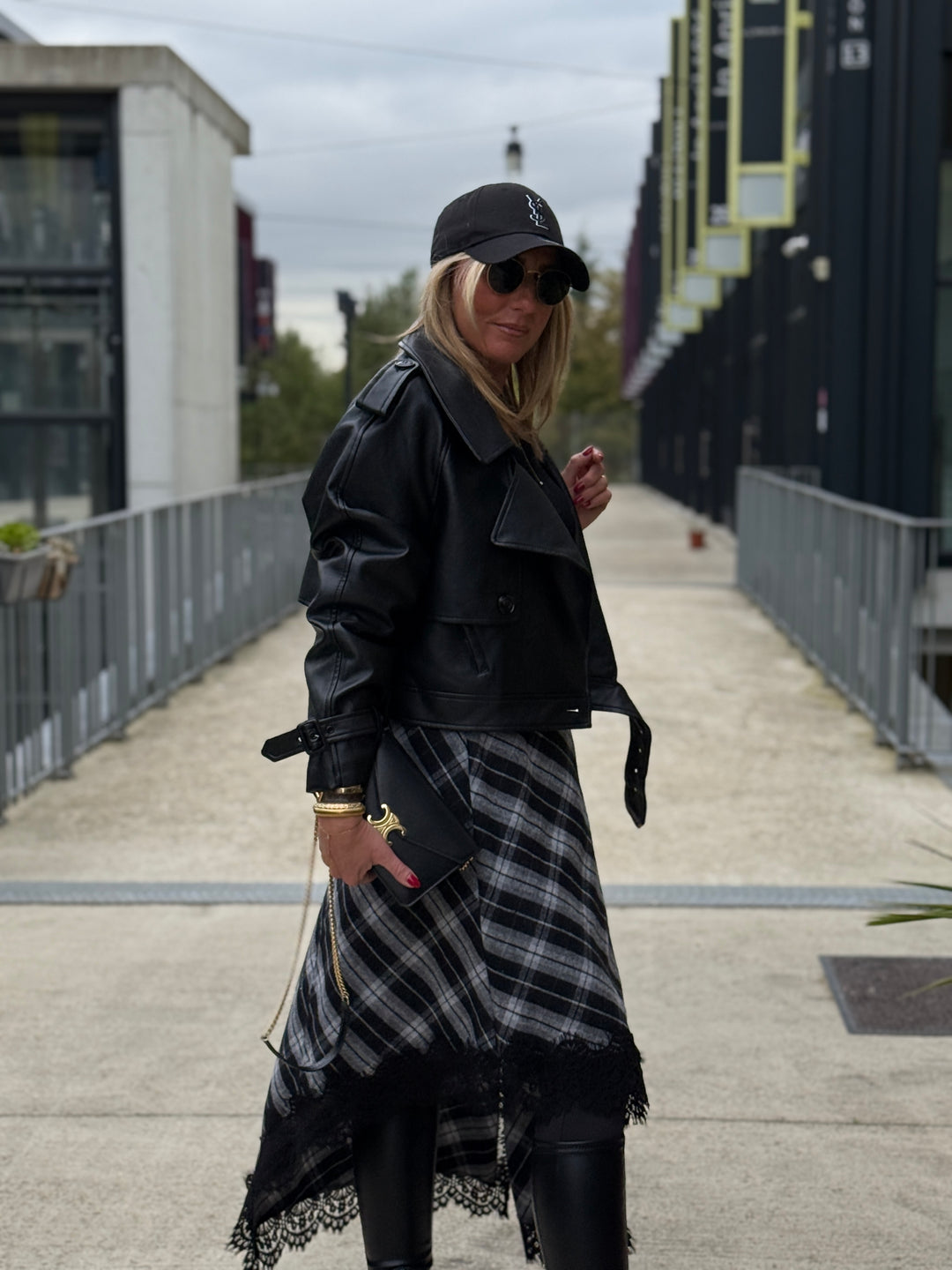 Veste similicuir courte Noir 5637