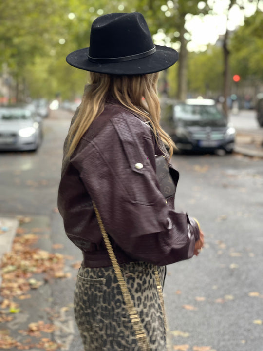 Veste similicuir matelassé 16185 Bordeaux