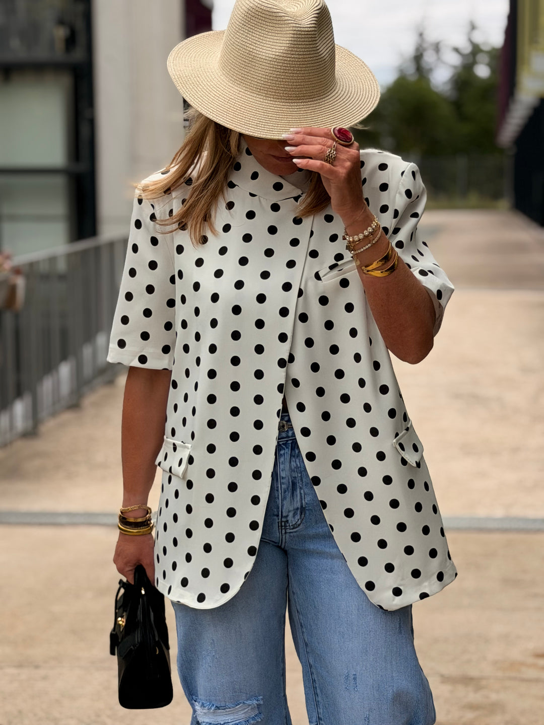 Blazer à pois blanc 83098