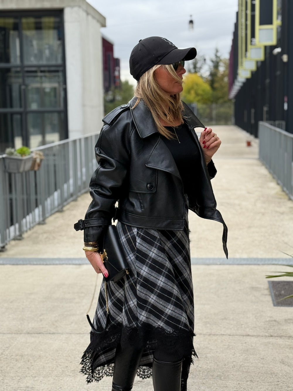 Veste similicuir courte Noir 5637