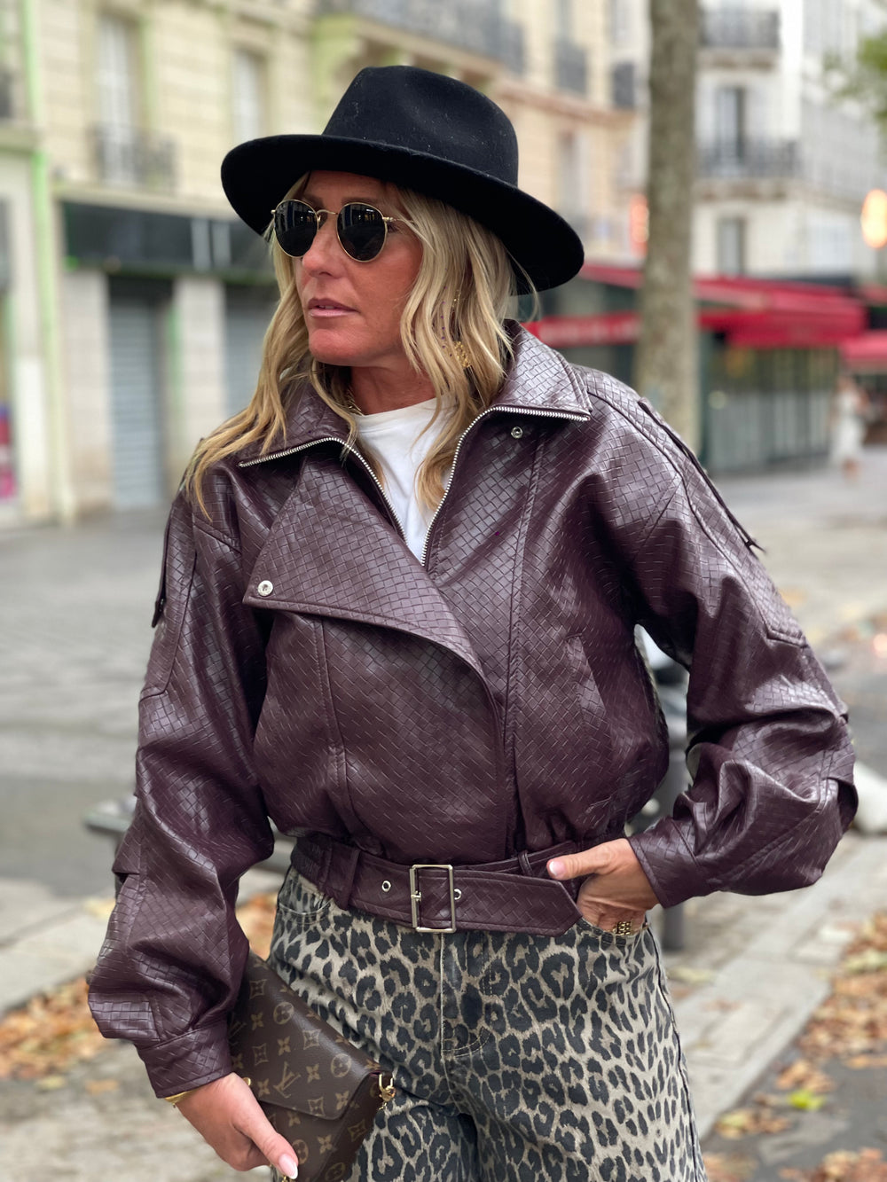 Veste similicuir matelassé 16185 Bordeaux