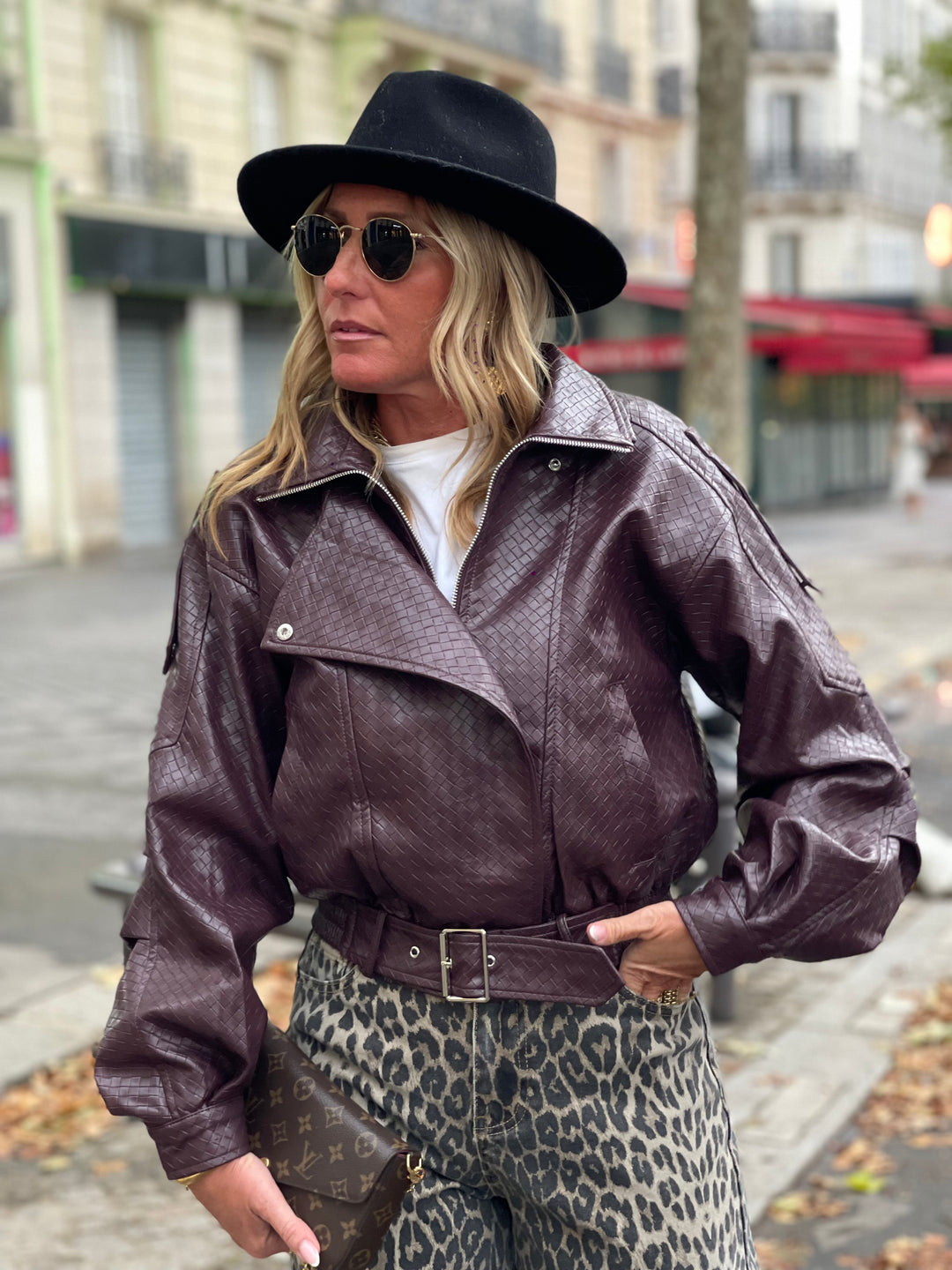 Veste similicuir matelassé 16185 Bordeaux