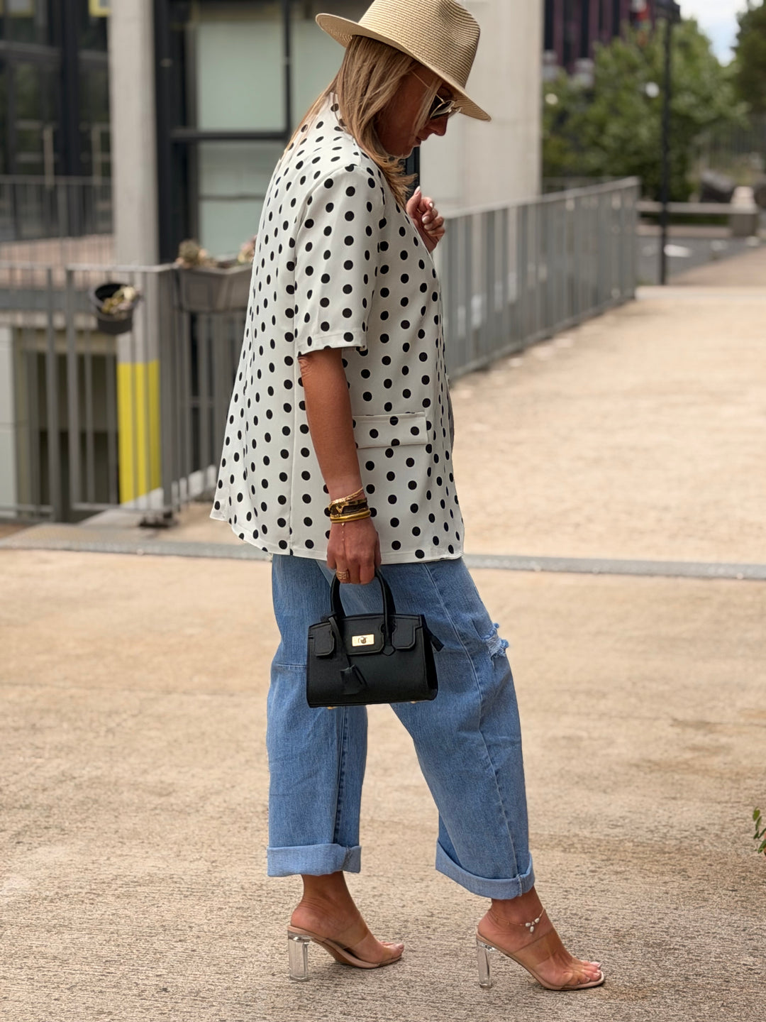 Blazer à pois blanc 83098