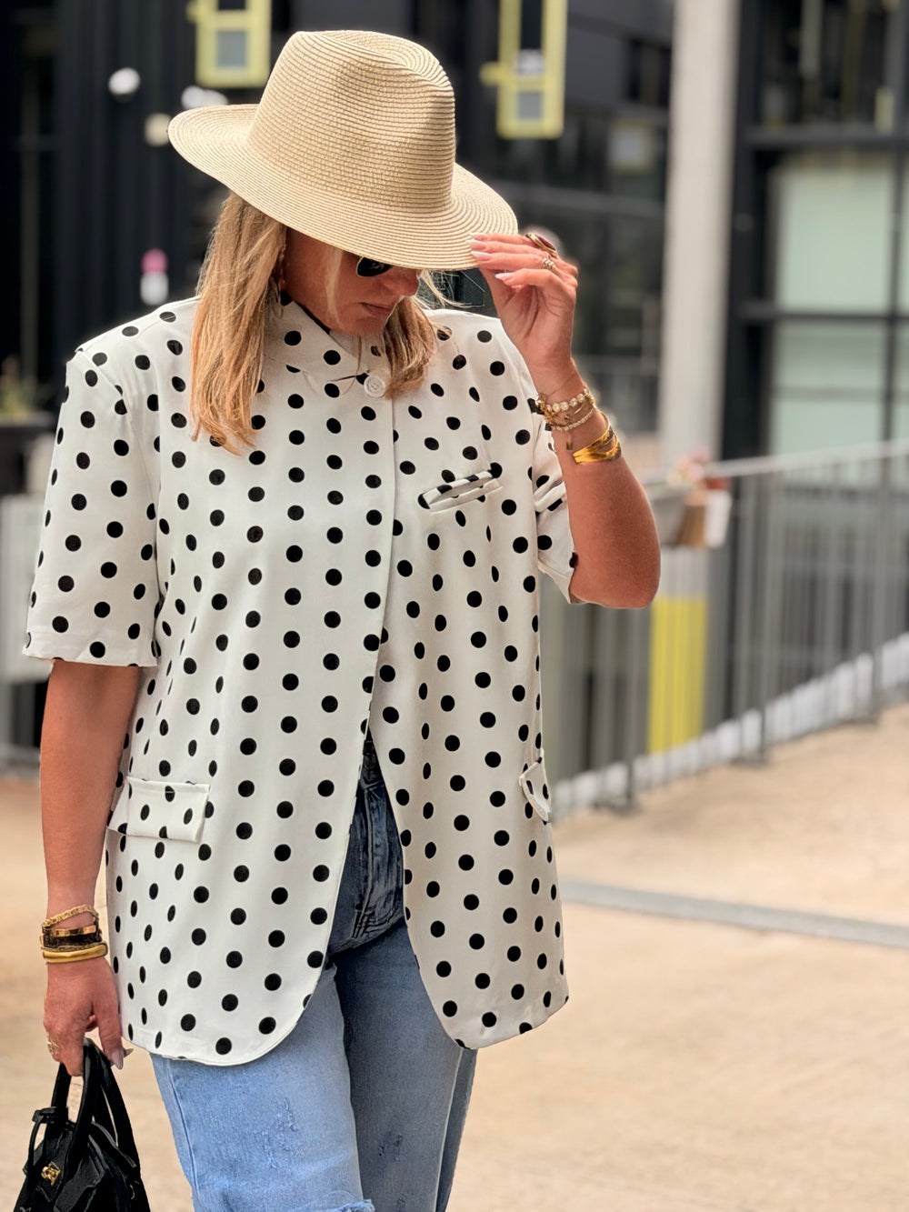 Blazer à pois blanc 83098