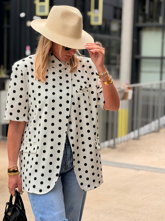 Blazer à pois blanc 83098
