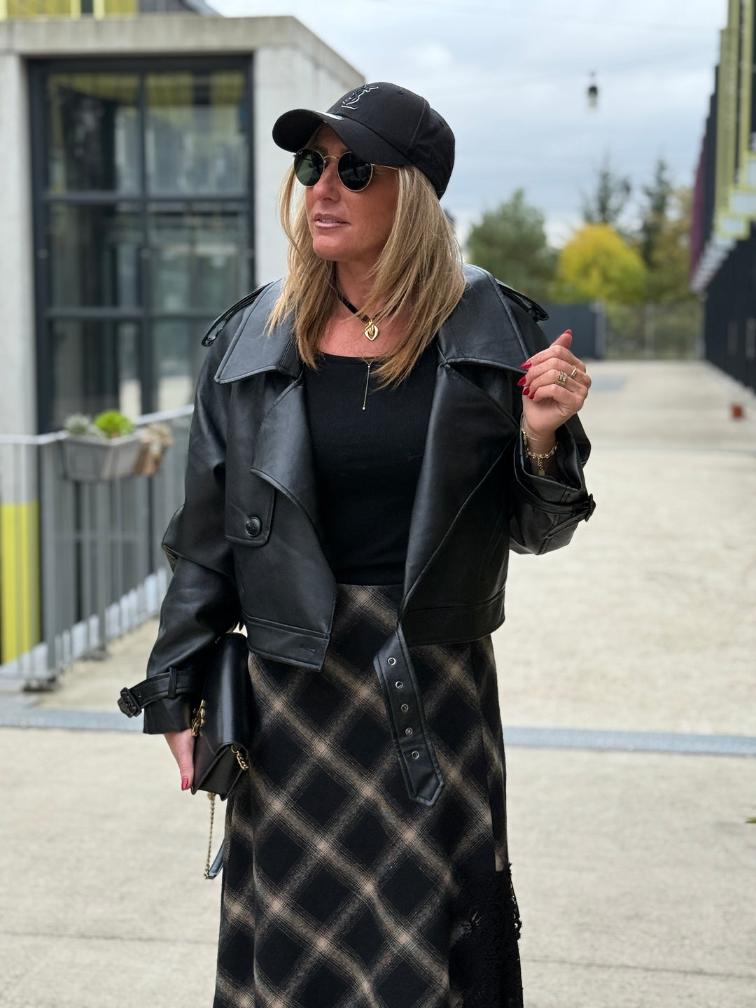 Veste similicuir courte Noir 5637