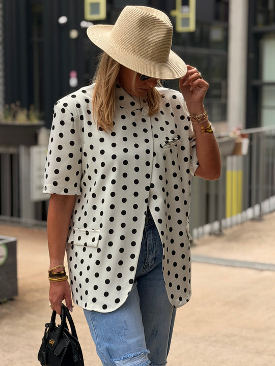 Blazer à pois blanc 83098