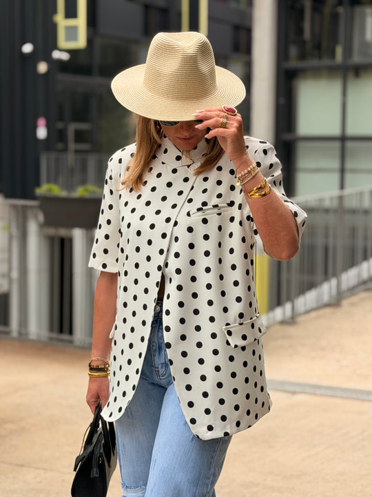 Blazer à pois blanc 83098