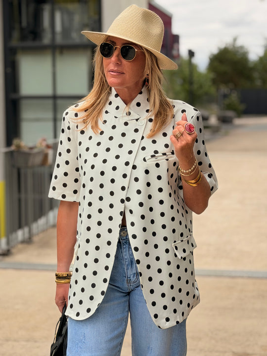 Blazer à pois blanc 83098