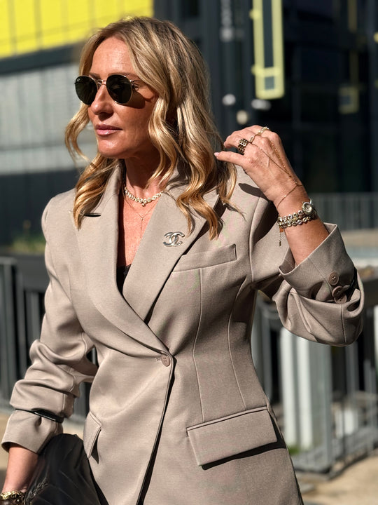 Blazer croisée Taupe 3182-1