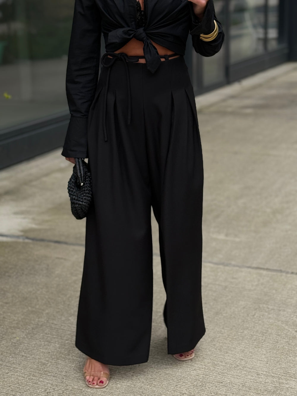 Pantalon pince noir P4570
