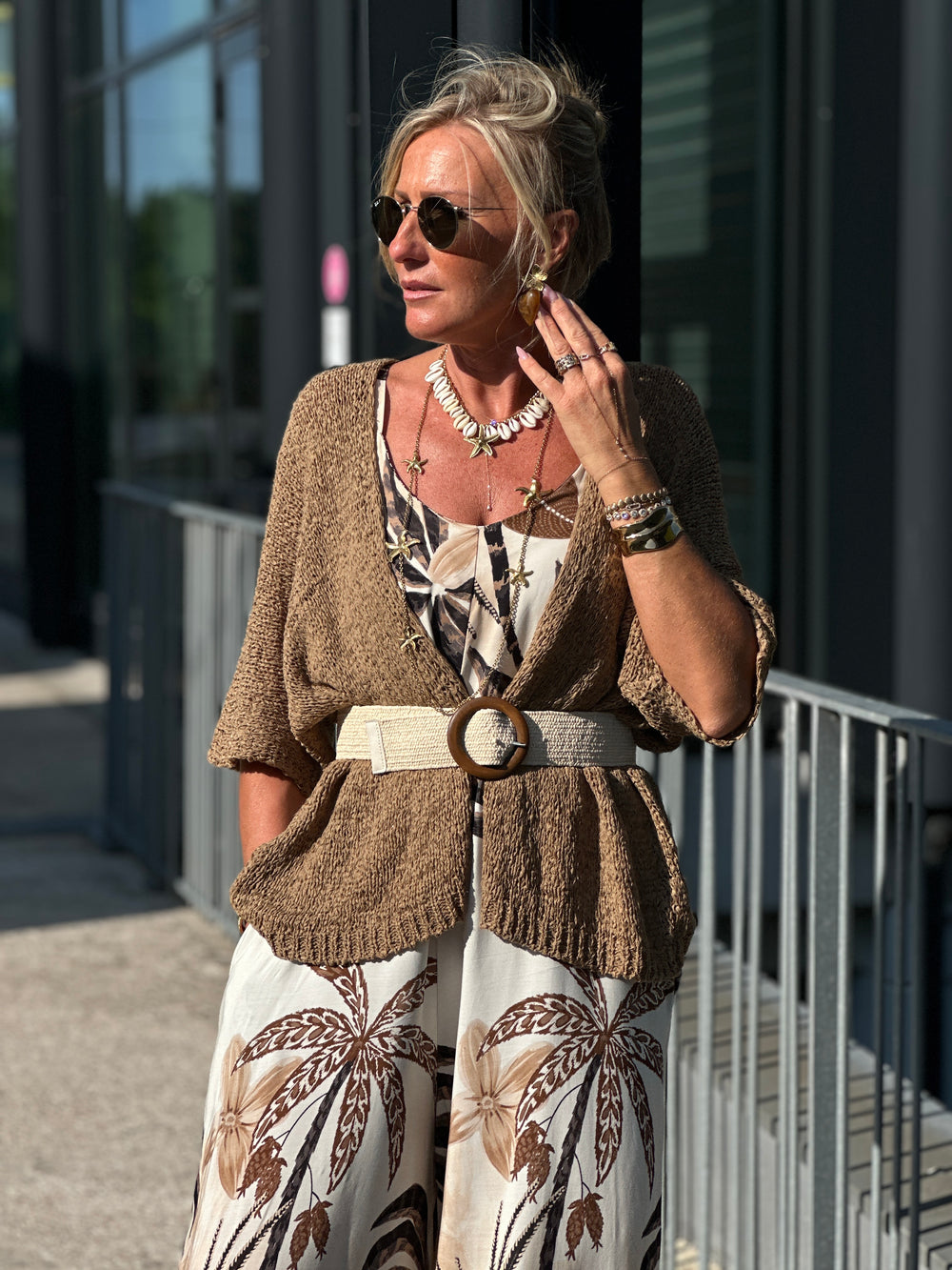 Gilet maille camel