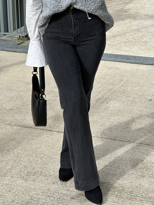 Jean Flare gris / Ora